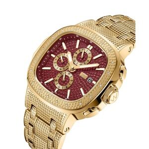 JBW Men's Heist Multifunction 18K Gold Plated Stainless Steel Watch, 45mm